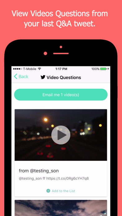 You&A Lite - Downloadable Twitter Video Questions screenshot 4