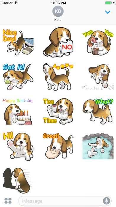 Kawaii Beagle Dog Stickers screenshot 3