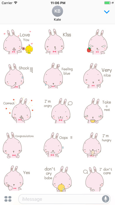 Evy The Pink Cutie Rabbit Stickers screenshot 2