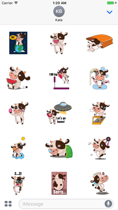 Dairy Cows Animated Stickers screenshot 2