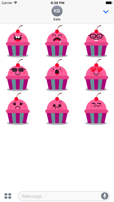 Cupcake Emoji Sticker Pack screenshot 2
