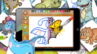 Draw and Paint Dinosaurus Cartoon Lite Edition screenshot 2