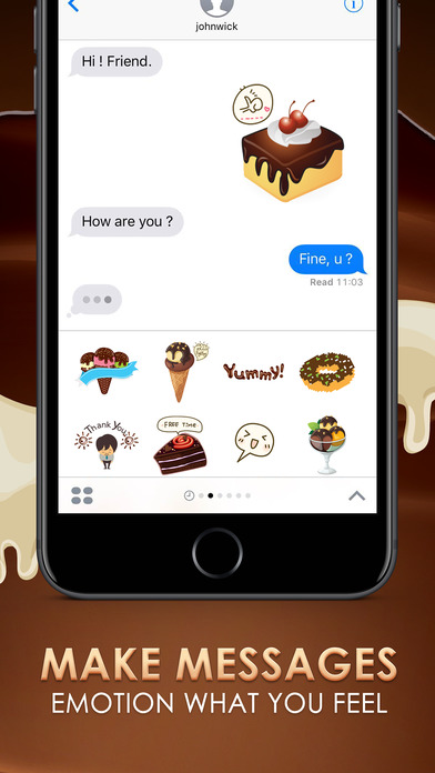 Chocolate Stickers & Emoji Keyboard Fashion Themes screenshot 2