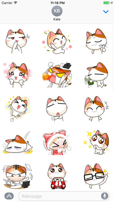 Funny Cat Emoji for iMessage Set 3 screenshot 2