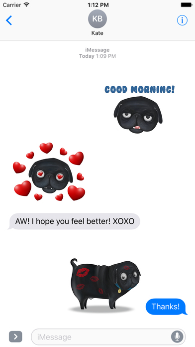 Black Pug Emoji screenshot 2