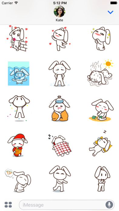 Adorable Rabbit Animated Emoji Stickers screenshot 2