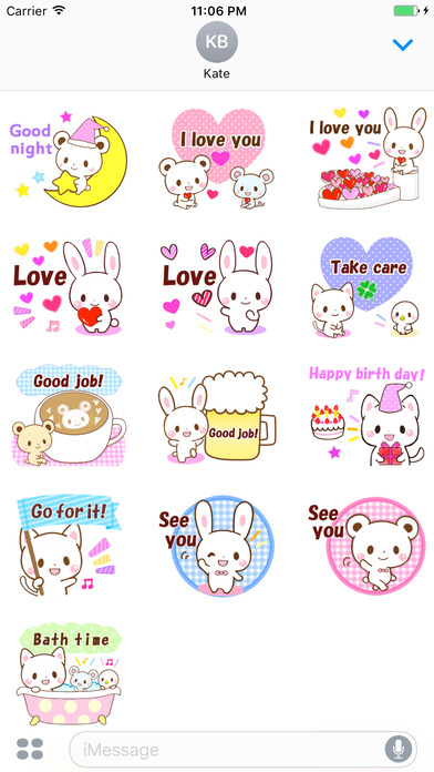 Cute Animal Friends In Daily Stickers For iMessage screenshot 3