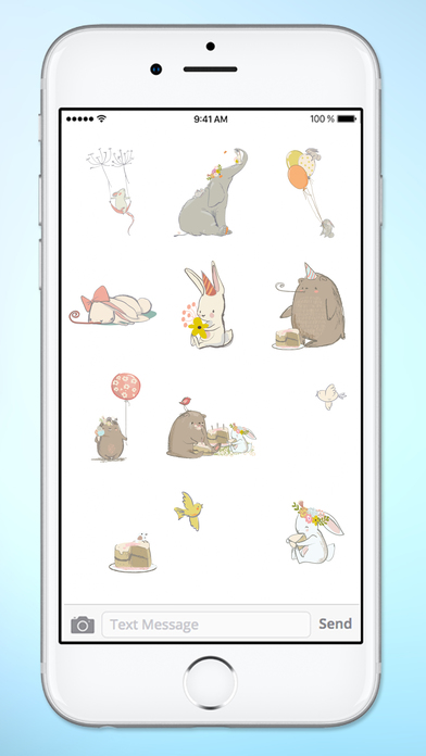 Bear and Bunny Birthday Party Sticker Pack screenshot 4
