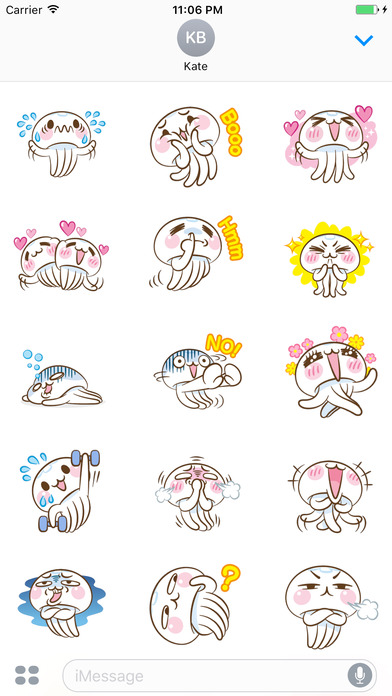Willie The Cute Jellyfish Animated Stickers screenshot 2