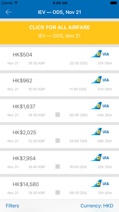 Book flights at the best fares for UIA screenshot 2
