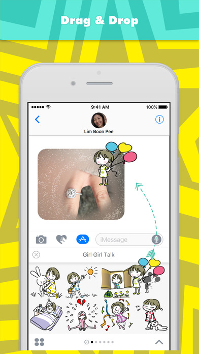 Girl Girl Talk stickers by wenpei for iMessage screenshot 3