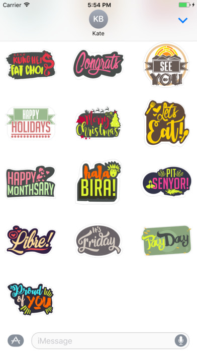 Happy Word Stickers screenshot 3