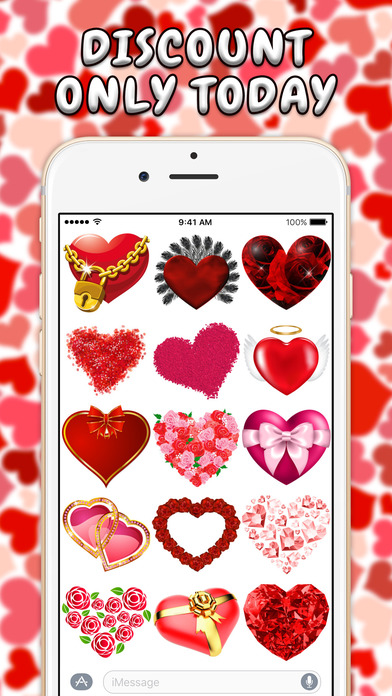 100 Hearts Stickers screenshot 4