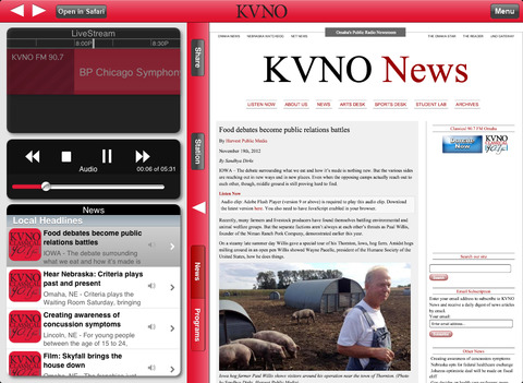 KVNO Public Radio App for iPad screenshot 3