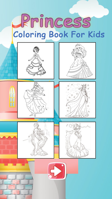 Pretty Princess Coloring Book Game for Kids screenshot 3