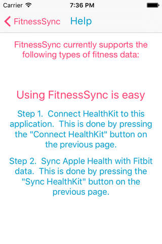 Fitness Sync Fitbit to Health screenshot 2