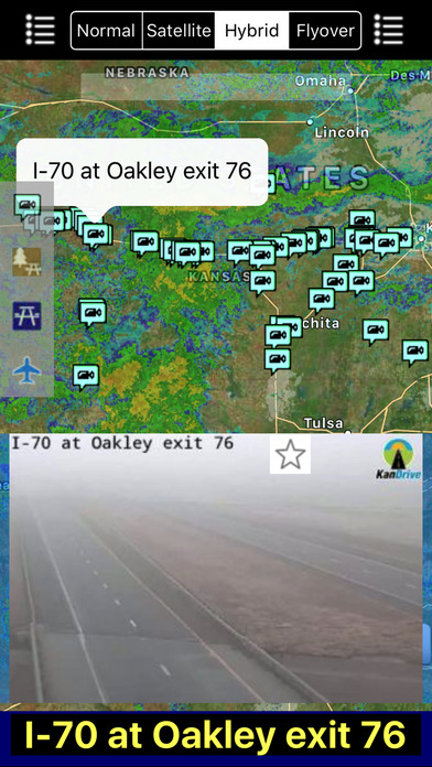 Kansas NOAA Radar with Traffic Cameras screenshot 2