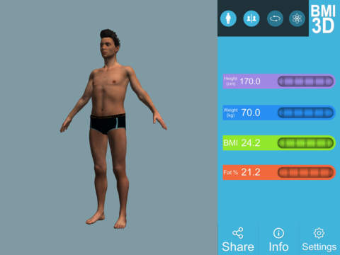BMI 3D (3D Body Mass Index Rechner) screenshot 3