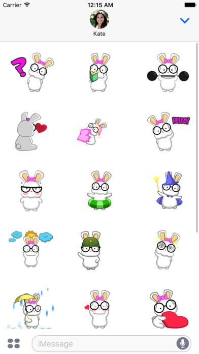 Nerdy Bunny Animated Stickers screenshot 2
