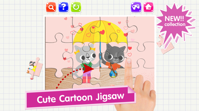 Cute Animal Cartoons Jigsaw puzzle Games screenshot 2