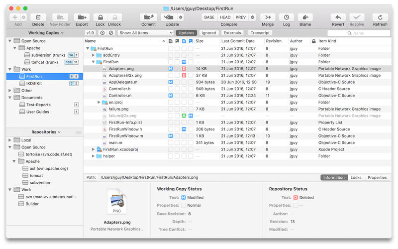 Xversion 1.3.6 Mac 破解版 优秀的SVN客户端