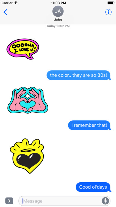 80s Love Stickers for iMessage screenshot 2