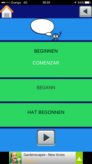 Conjugación alemán español screenshot 2