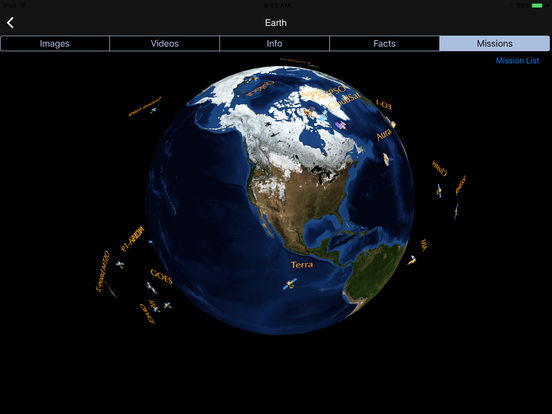 Screenshots of NASA for iPad
