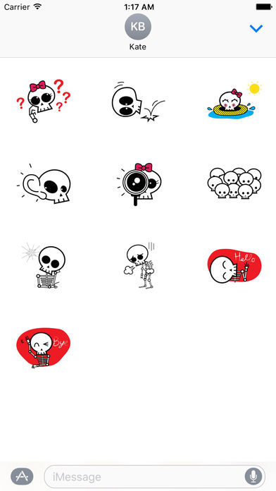 Love Story Of Skull Stickers screenshot 3