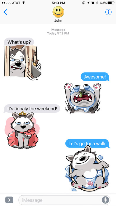Polar Husky Dog Stickers screenshot 3