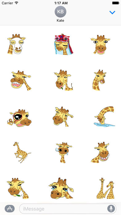 Sad Giraffe Emoji Sticker screenshot 2
