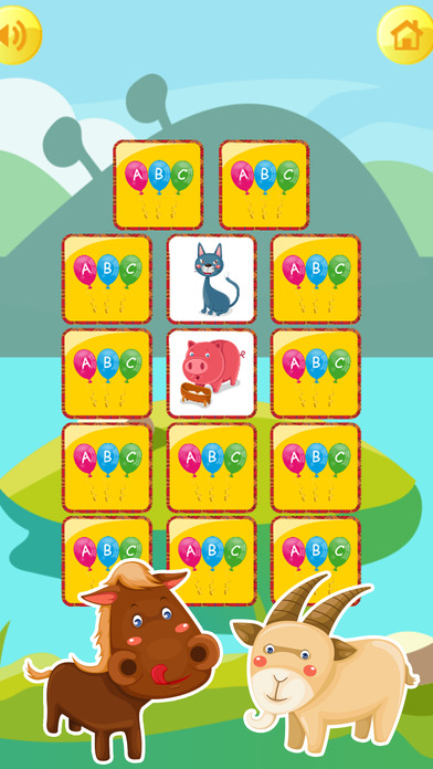 Cartoon Animals Memory Matching Game For Kids screenshot 3