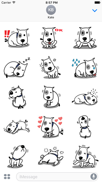 Puppy Bull Dog Stickers for iMessage screenshot 2