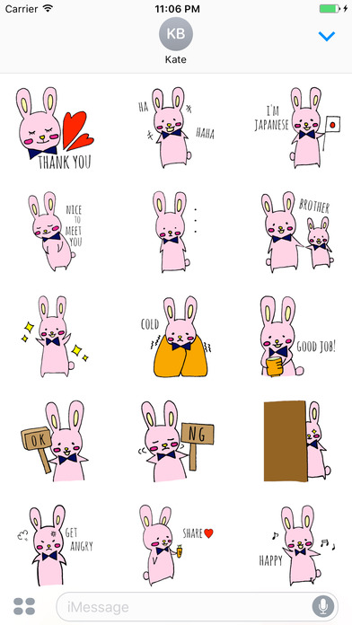 Kari The Pink Bunny English Sticker screenshot 2