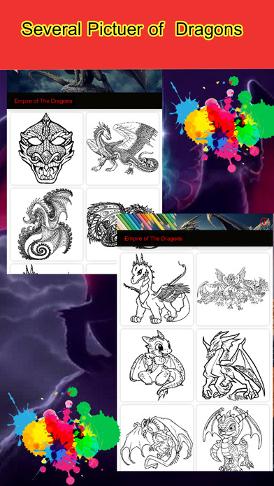 Dragon Empire Coloring Book screenshot 2