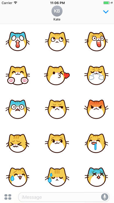 Kitten Facial Emoji Stickers screenshot 2