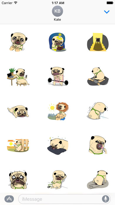 Sensitive Pug Sticker screenshot 2