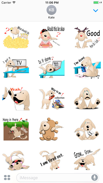 Gray The Funny Dog English Stickers screenshot 2