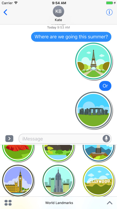 World Travel Landmarks Stickers for iMessage screenshot 3