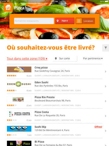 Pizza.fr screenshot 2