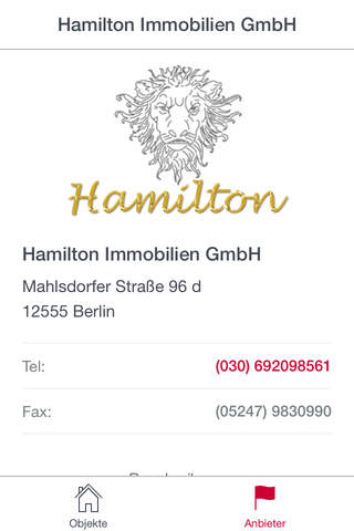 Скриншот из Hamilton Group Hamilton Immobilien GmbH