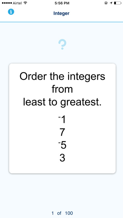 Learn It Flashcards - Integers screenshot 4