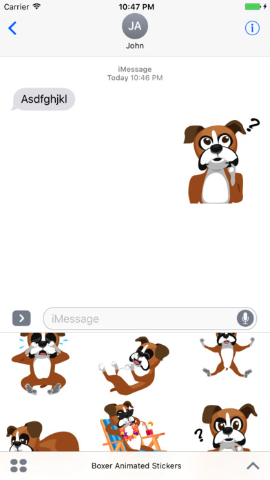 Boxer Animated Stickers for iMessage screenshot 2