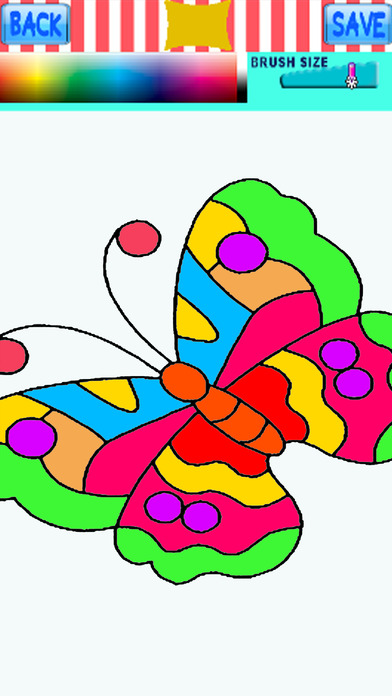 Free Butterfly Coloring Page Game Education screenshot 2