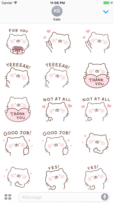 Mina The Pink Cat English Sticker screenshot 2