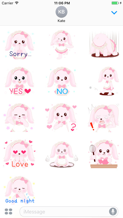 Mimi The Lovely Pink Bunny Girl Sticker screenshot 3