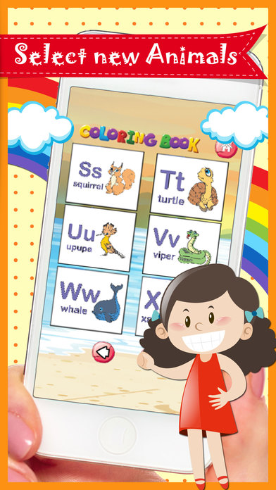 Preschoolers ABC Animals Phonics Coloring Books screenshot 3