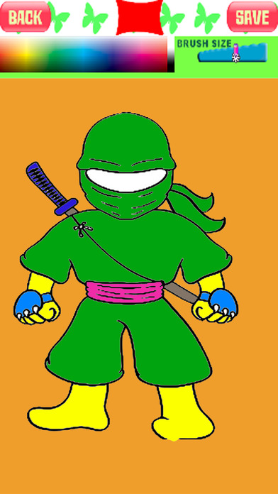 Coloring Book Game For Kids Ninja Man Version screenshot 2