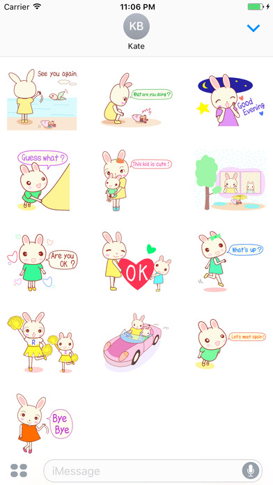 Willow The Happy Rabbit Girl Stickers screenshot 3