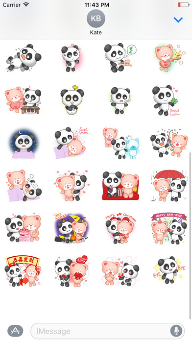 Panda Lovers Sticker screenshot 2